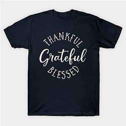 Thankful grateful blessed in white T-Shirt TP1201