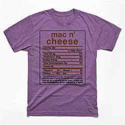 Thanksgiving Mac n' Cheese Nutrition Facts Funny Gift T-Shirt TP1201
