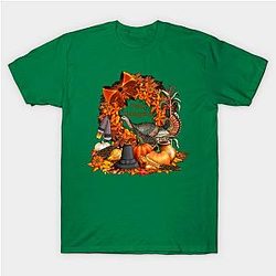 Thanksgiving Day Turkey with Wreath and Harvest T-Shirt TP1201