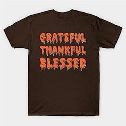 Spooky Thankful Grateful Blessed Halloween Thanksgiving T-Shirt TP1201