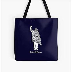 The Breakfast Club Sincerely White Over Print Tote Bag