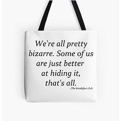 The Breakfast Club Quote Over Print Tote Bag