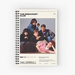 The Breakfast Club Vintage Art Print Minimalist Home Decor Spiral Notebook