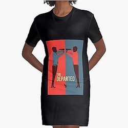 Beautiful Model The Departed Departed Graphic T-Shirt Dress