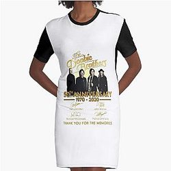 Para los hermanos Doobies 50 aniversario 1970 2020 Camisa de banda de música T- Camisas de banda de música de metal para camisas de cantante para mujer vestido de camisetas gráficas rosa