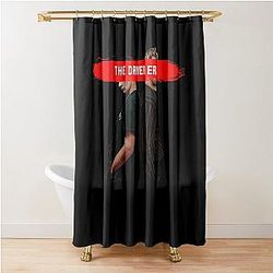 Music Vintage Retro The Driver Era Black And Red Design Funny Graphic Gift Shower Curtain