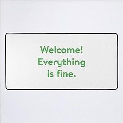 The Good Place Welcome Everything Is Fine Desk Mat