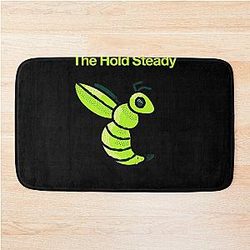 the hold steady logo honey bee  Bath Mat