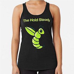 the hold steady logo honey bee  Racerback Tank Top