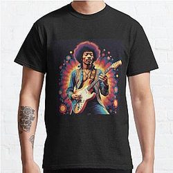 Jimmy Hendrix and guitar Classic T-Shirt