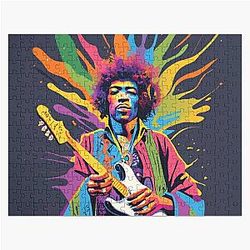 Psychedelic Jimmy Hendrix and his Guitar Jigsaw Puzzle