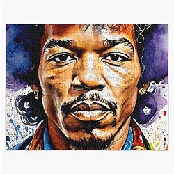 Jimmi Hendrix Portrait Painting Art Jigsaw Puzzle