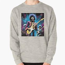 Funky Jam: Purple Hues and Hendrix Pullover Sweatshirt