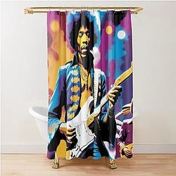Funky Visions: Hendrix and the 60s Beat Shower Curtain