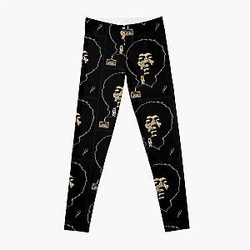 Jimi Hedrix ONE LINE DRAWING PORTRAIT - ORIGINAL CREATIVE SMART DESIGN Leggings