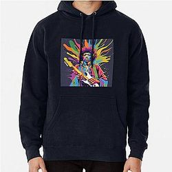 Psychedelic Jimmy Hendrix and his Guitar Pullover Hoodie