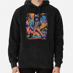 Hendrix and his Guitar Pullover Hoodie