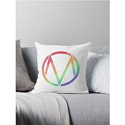 The Maine Logo Rainbow Throw Pillow