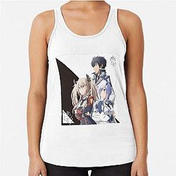 The Misfit of Demon King Academy with Black background Racerback Tank Top
