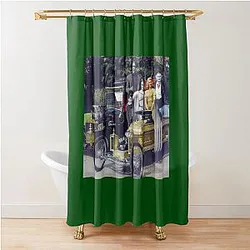 The Munsters Family with Munster Koach Dragula Shower Curtain