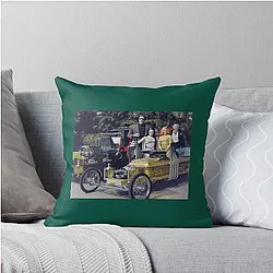 The Munsters Family with Munster Koach Dragula Throw Pillow
