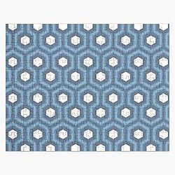 Overlook Hotel Carpet - Blue & White on Navy - Hexagon Design - The Shining Jigsaw Puzzle