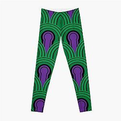 Overlook Hotel Carpet from The Shining: PurpleGreen Leggings