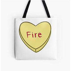 The Struts Fire Convo Heart All Over Print Tote Bag