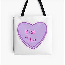 The Struts Kiss This Convo Heart All Over Print Tote Bag
