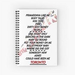 The Struts Setlist Toronto 2018 Spiral Notebook