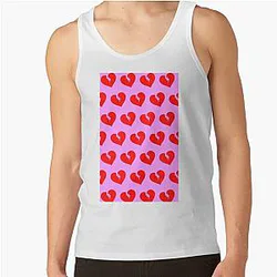 The Weeknd Tank Tops - Red Heartless Pattern Tank Top RB3006