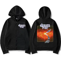 The Weeknd Dawn Fm Graphic Print Zip Hoodies