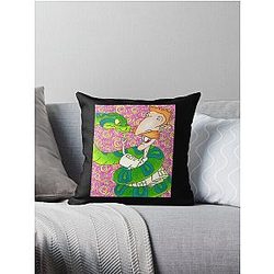 Funny Man Nigel Thornberry The Wild Thornberry Neon 90s Eddy Rockos Modern Life Tee Throw Pillow