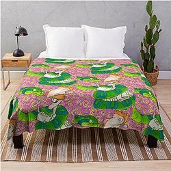 Nigel Thornberry The Wild Thornberry Neon Pattern 90s Throw Blanket