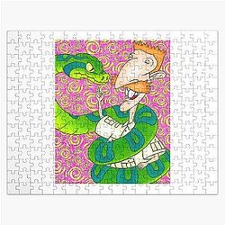 Nigel Thornberry The Wild Thornberrys Neon Pattern 90s cartoon with interesting journey of the characters funny Jigsaw Puzzle