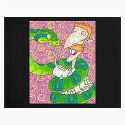 Funny Man Nigel Thornberry The Wild Thornberrys Neon Pattern 90s Eddy Rocko's Modern Life Jigsaw Puzzle Tee