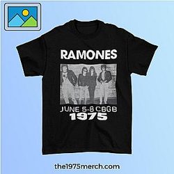 The 1975 T-Shirts - Ramones Look Vtg Retro 1975 T-shirt, Music Band T-shirt