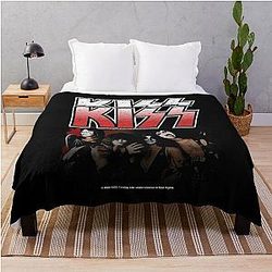 The 1975 Blanket - KISS ® | Band image 1975 plus logo | Distressed design Throw Blanket RB2510