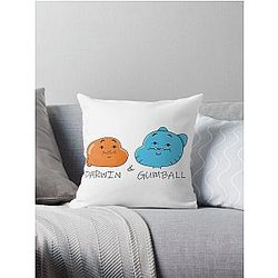 Gumball and darwin funny faces Throw Pillow