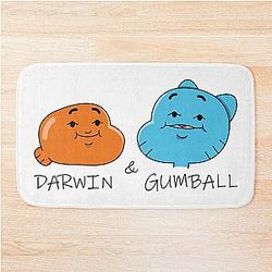 Gumball and darwin funny faces Bath Mat