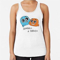 Gumball and Darwin best friends Racerback Tank Top