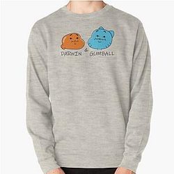 Gumball and darwin funny faces Pullover Sweatshirt