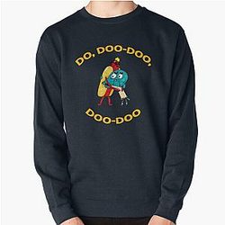 Hot Dog Guy and Gumball Awkwardly Hugging Pullover Sweatshirt