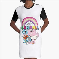 The Amazing World of Gumball logo Graphic T-Shirt Dress