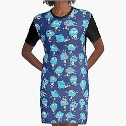 Gumball Pixel Art - Pattern Graphic T-Shirt Dress