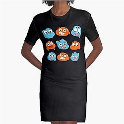 The amazing world of Gumball™, Gumball & Darwin faces features Graphic T-Shirt Dress