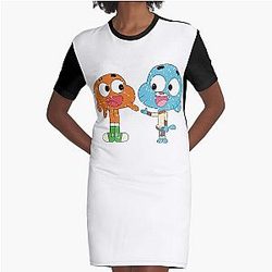 The amazing world of Gumball™, Gumball and Darwin under the snow Graphic T-Shirt Dress