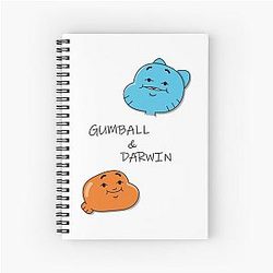 Gumball and darwin funny faces Spiral Notebook