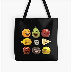 Annoying Orange and Characters Overprint Tote Bag