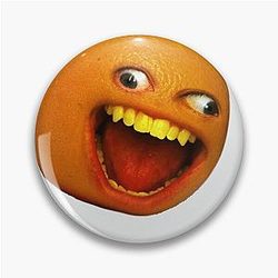 excited orange Pin